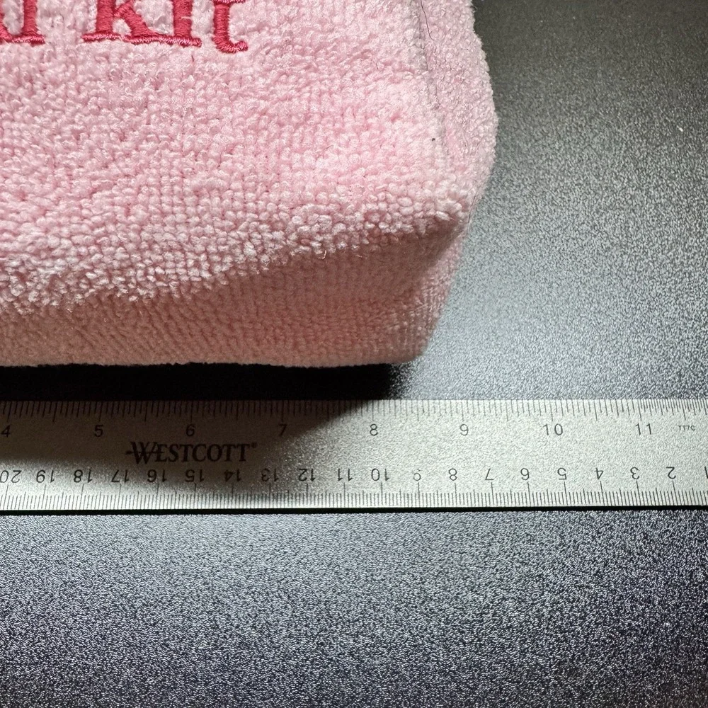 Pink Pouch Terry Cloth Summer Travel Survival Kit bag Kirkland's Home NWT‎ Flaw